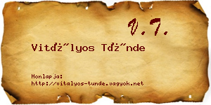 Vitályos Tünde névjegykártya